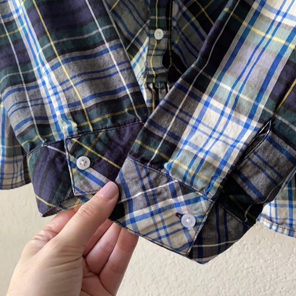 KENSIE Tartan Plaid Button Down Shirt size Medium - Picture 3 of 5